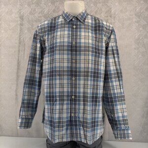 Banana Republic‎ Shirt Mens XL Blue Plaid Soft-Wash Button Down Long Sleeve